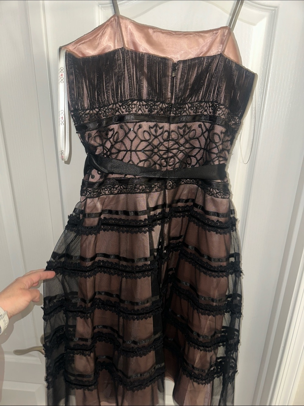 OC by OC Black Lace Overlay Cocktail Dress size 8 - Picture 4 of 8